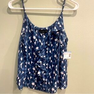 small petite cami spaghetti strapped shirt blue tank top size small
